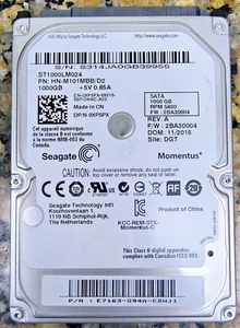 Seagate 1TB HDD HN-M101MBB/D2 2.5" Good Shape Silver - Picture 1 of 4