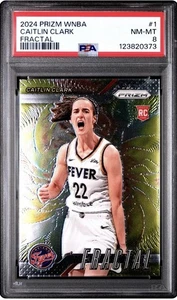 Panini Prizm WNBA 2024 - Fractal Caitlin Clark #1 (RC) PSA 8 - Imagen 1 de 2