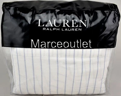 Комплект простыней Ralph Lauren Spencer в полоску сатин QUEEN синий васильк - Изображение 1 из 4