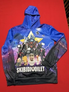 Skibidi Toilettenfigur Hoodie für Kinder - leuchtendes Rot & Blau Jungen Hoodie Oberteil - Bild 1 von 2