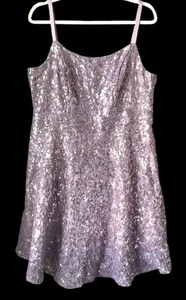 🩶 Emerald Sundae Women’s Sequins Dress Size 18 purple stretch plus party - Picture 1 of 10