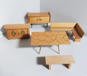 Alte Holzmöbel für die Puppenstube Wohnzimmer Konvolut - Bild 1 von 20