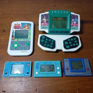 Lot of 5 Handheld Electronic Games Soccer, Alien, Adventures of the lion AS-IS - Picture 1 of 12