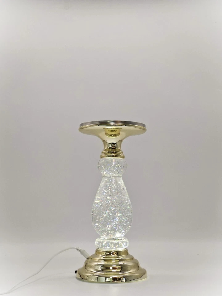 Pedestal Brillo Giratorio Dorado + Temporizador y USB para Cuerpo de Baño Funciona Velas de 3 Mechas Foto 1 de 4