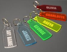 Personalised Prime Bottle Shaped Keyring Any Name or Any Word School Bag Tag