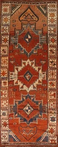 Vintage Runner Rug 4x12 ft.Vegetable Dye Lori Oriental Handmade Wool Hallway Rug - Picture 1 of 12