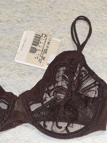La Perla Castle Key 32C Sheer Full Coverage Bra Espresso Brown
