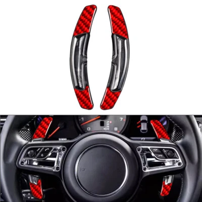 Steering Wheel Shifter Paddle Extension For Porsche Panamera Cayenne 911 Red - Image 1 of 4