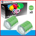 8Pk Green Dymo 3D Label Tape For Dymo Office-Mate Ii (154000) Label Makers