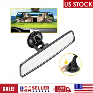 Espejo retrovisor ancho de vidrio con ventosa universal palo interior coche camión - Imagen 1 de 14
