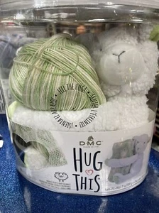DMC Hug This Kit Strick Babydecke Lamm Geschenk Doppelherzen Muster - Bild 1 von 4