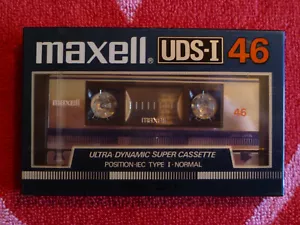 MAXELL UDS-I 46 MINUTE BLANK AUDIO ULTRA-DYNAMIC SUPER CASSETTE TAPE *NEW* - Picture 1 of 2