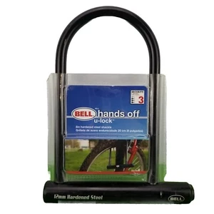 Bell Hands Off U-lock 12mm BLACK 8 in Hardened steel shackle BIKE LOCK Security - Picture 1 of 4