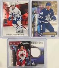 2021 SP Game Used /205 Auston Matthews Premier Bronze /65 Marner + Gilmour Patch