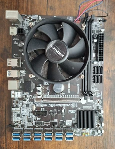 MINING B250c Motherboard & CPU, BTC 12X PCIe GPU Slot - Picture 1 of 10