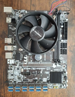 MINING B250c Motherboard & CPU, BTC 12X PCIe GPU Slot - Image 1 of 4