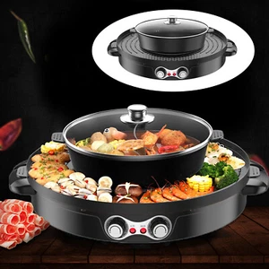 Padella Elettrica Forno Hot Pot Padella Grill Hotpot Senza Fumo Cooker Grill - Foto 1 di 16