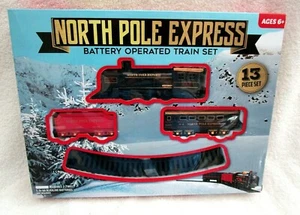 New North Pole Express 13pc TRAIN SET Battery Powered-Headlight-Gift-Brand New! - Picture 1 of 2