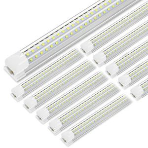 T8 60W Integrated LED Tube Light Bulbs 60W LED Shop Lights Fixture 6500K 8 Pack - Picture 1 of 10