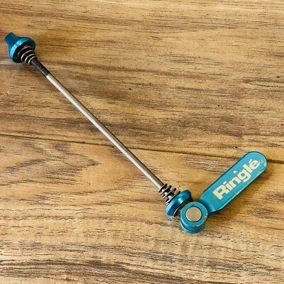 Vintage 90s Ringle Twister Titanium Rear Skewer Turquoise Blue Anodized - Image 1 of 4