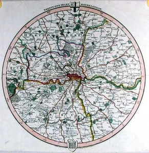 Antique map, Twenty five miles round London - Picture 1 of 1