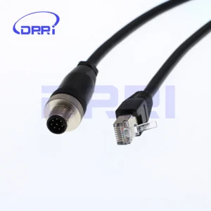 M12 A-code 8pin macho a RJ45 Ethernet Cat5e cable para cámara industrial Cognex - Imagen 1 de 6