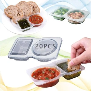 20pcs Double Compartment Condiment Containers, 2025 New Dual Snack Containers - Picture 1 of 14