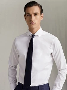 π MASSIMO DUTTI WHITE DRESS SHIRT SIZE XL CHEST 44-46" REGULAR FIT LONG SLEEVE - Picture 1 of 16