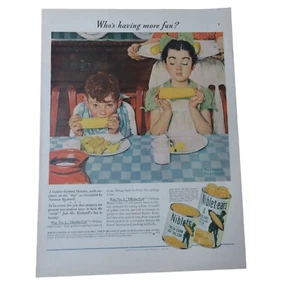 1940 Niblets Niblet-ears maíz - Norman Rockwell - anuncio impreso vintage - Imagen 1 de 5