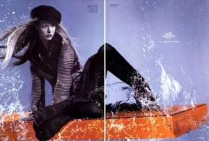 2005 Hermes Solve Sundsbo Raquel Zimmerman 3-page scarf MAGAZINE AD - Picture 1 of 2