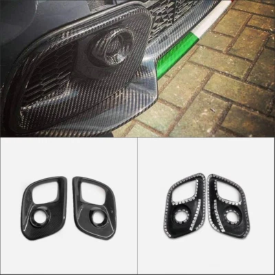 For Abarth 595 695 2017-2024 OE Dry Carbon Fiber Front Fog Cover 2 PCS Foto 1 de 4