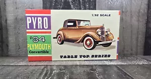 1934 Plymouth Convertible Car PYRO C335 Model Kit 1/32 Vtg 1967 Partially Built - Picture 1 of 6