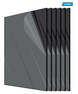 Paquete de 6) Hoja de plástico de plexiglás acrílico negro color 1/4"" x 24 - Imagen 1 de 2