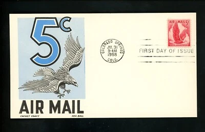 US FDC #C50 Cachet Craft / Boll Card M-5 1958 CO Bald Eagle in Flight - Image 1 of 2