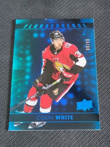 2017-18 UPPER DECK COLIN WHITE F-6 #ed 9/50 FLUORESCENCE