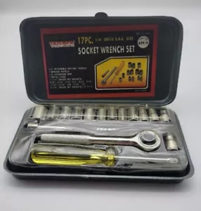 Triumph | Socket Wrench Set With Metal Case | 1/4" Drive | Taiwan | Complete - Picture 1 of 9