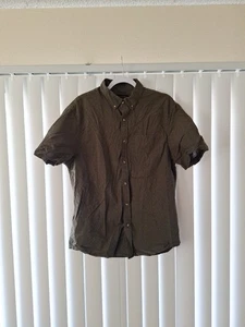 Herren Large Banana Republic grau Knopfleiste Kurzarm Hemd Slim Fit - Bild 1 von 4
