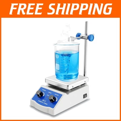 Dual Control Magnetic Hot Plate Stirrer - 180W Heating Power, 1000mL Capacity - Image 1 of 4