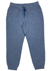 Athleta Retreat Leinen Jogginghose elastischer Bund Damen Größe 14 (35 x 28) blau - Bild 1 von 14