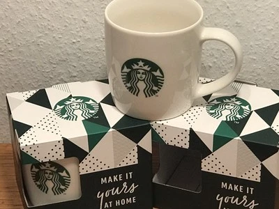 LOT 2 TASSE à CAFE mug original STARBUCKS make it yours at home EN PORCELAINE
