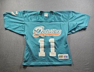 VINTAGE Miami Dolphins Majestic 90s Made In USA #11 Size Medium Jersey Used - Picture 1 of 8