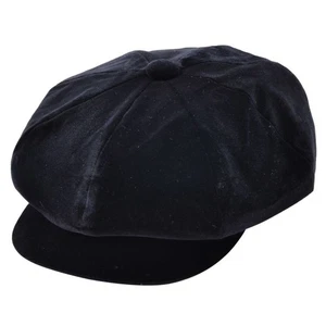 Women's Velvet Baker Boy Hat – Chic Luxury Newsboy Cap Available in Colours - Picture 1 of 13