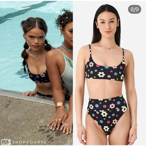 Beach Riot Lou Bikini Top Floral Printed Size Medium Flower Power Print PLL - Picture 1 of 9