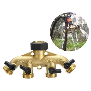 WATER SHUT OFF VALVE SOLID BRASS HOSE SPLITTER CONNECT MULTIPLE GARDEN HOSE - Bild 1 von 15