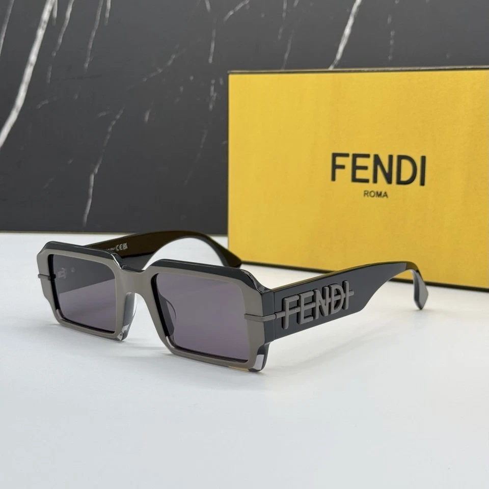 Fendi FE40073U 05A Shiny Black/Grey/Grey 52-21-145 Sunglasses