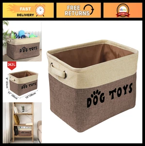 Faltbarer Aufbewahrungskorb für Hundespielzeug mit Griffen - großer Haustier-Organizer-Eimer, braun - Bild 1 von 8