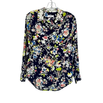 Blusa Equipment Mujer Seda Estampado Floral Botón Frontal Negra Multicolor Talla XS Foto 1 de 4