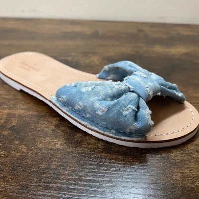 Sandalia Kate Spade Indi Slide 8 Denim Lazo Sin Cordones Femenino Elegante Punta Abierta Coqueta Foto 1 de 4