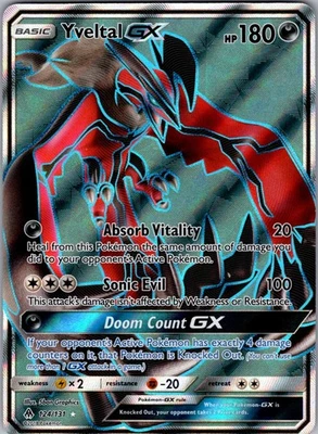 Yveltal GX (Full Art) Ultra Rare SM - Forbidden Light 124/131 NM - Image 1 of 2