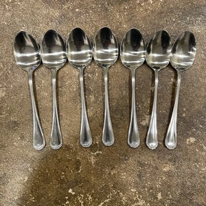 Rogers Co Precious Rose Stainless Table Place Spoon Flatware Silverware Lot Of 7 - Picture 1 of 7